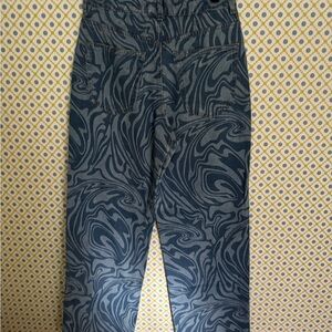 H&M Swirl Pattern Boot Cut Jeans - Blue and Gray